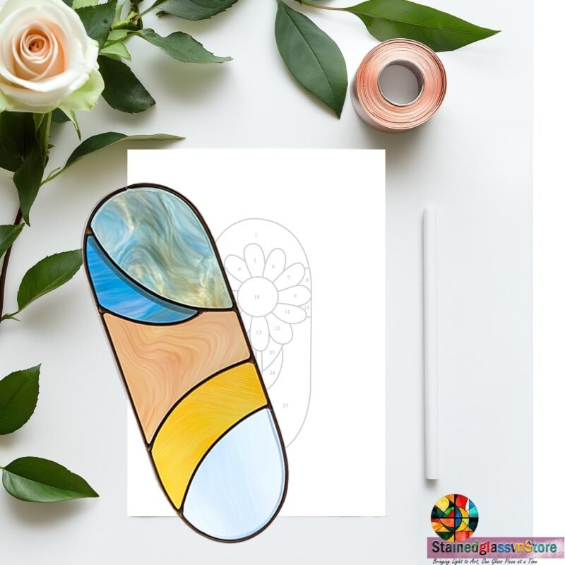 Digital file Panel rainbow stained glass window hanging Glass Panel for Home Garden Perfect for Easter & Mother's Day Gifts beginer - Image 3
