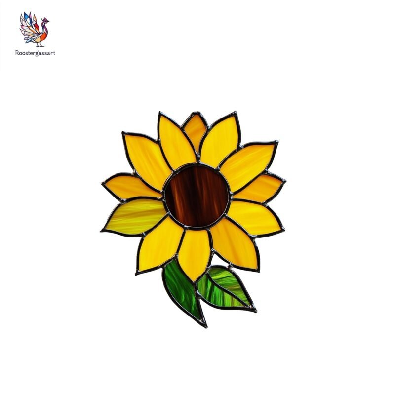 Digital Download Stained Glass Sunflower Pattern, Stained Glass Pattern, Modern Suncatcher, DIY Stained Glass - Image 3