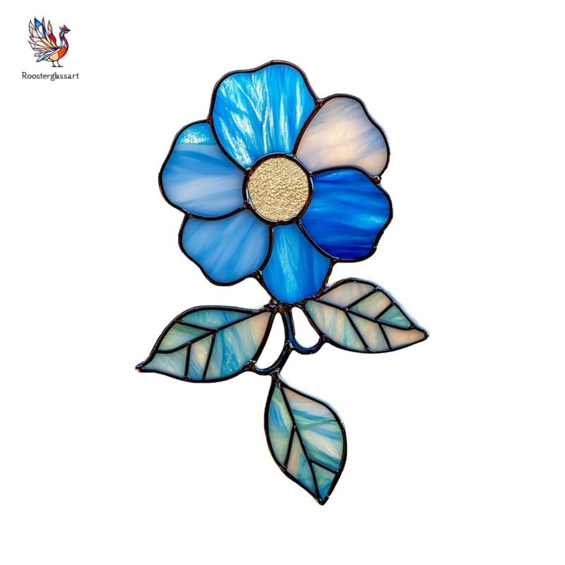 Digital Download Stained Glass Forget Me Not Pattern, Stained Glass Pattern, Modern Suncatcher, DIY Stained Glass - Image 3