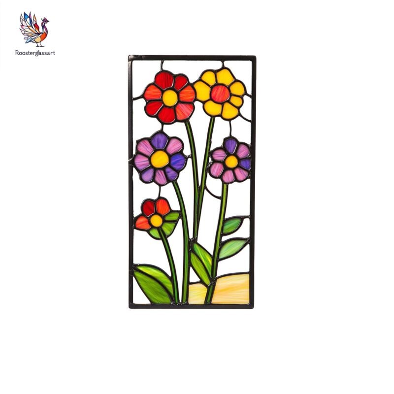 Digital Download Stained Glass Flower Pattern, Stained Glass Pattern, Modern Suncatcher, DIY Stained Glass - Image 3