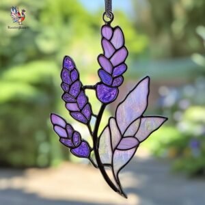 Digital Download Stained Glass Lavender Pattern, Stained Glass Pattern, Modern Suncatcher, DIY Stained Glass