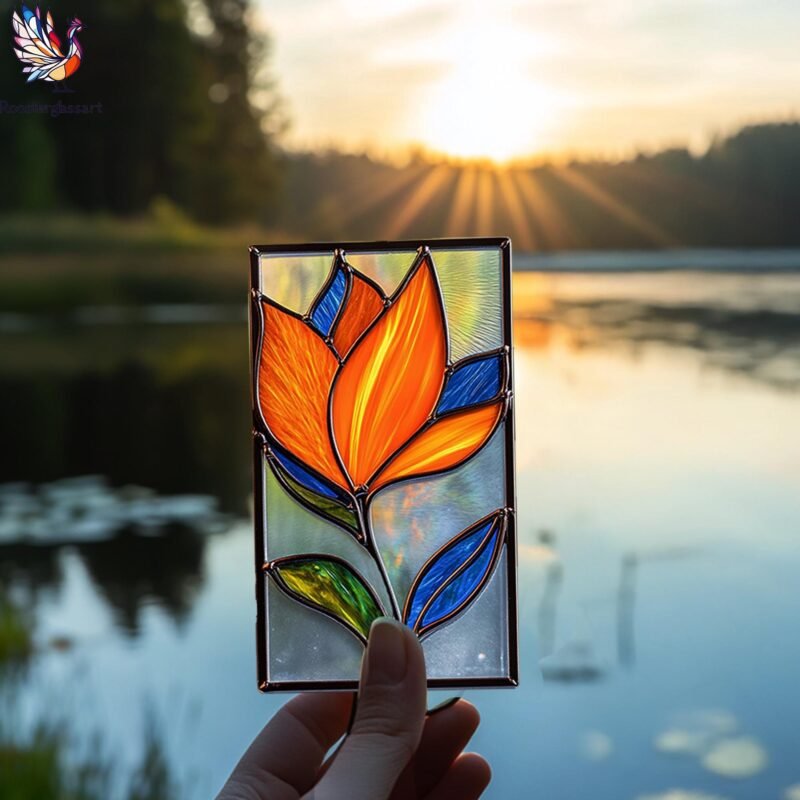 Digital Download Stained Glass Paradise flower Pattern, Stained Glass Pattern, Modern Suncatcher, DIY Stained Glass - Image 5