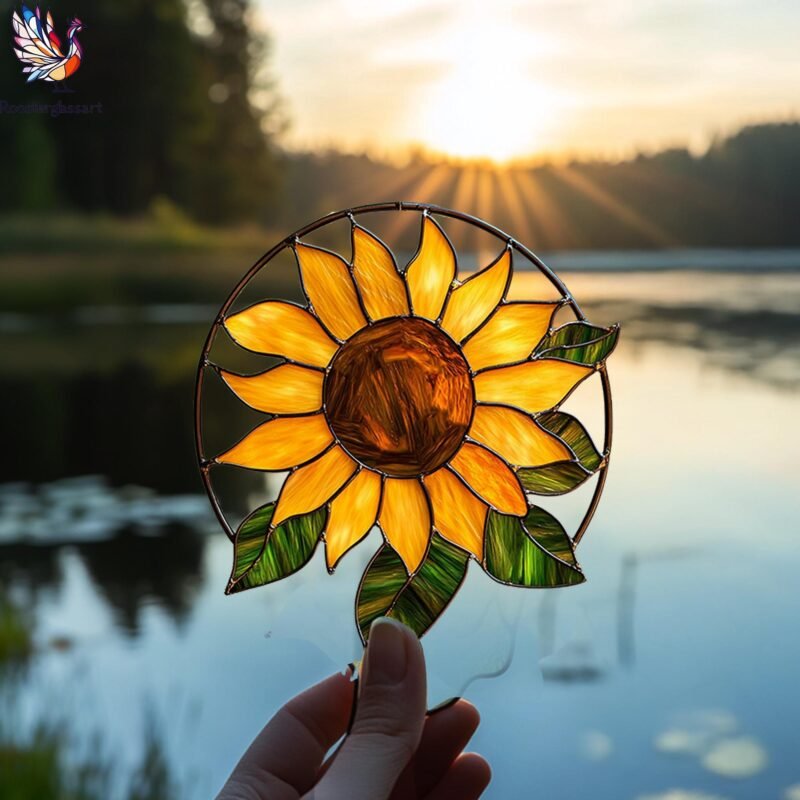 Digital Download Stained Glass Sunflower Pattern, Stained Glass Pattern, Modern Suncatcher, DIY Stained Glass - Image 4