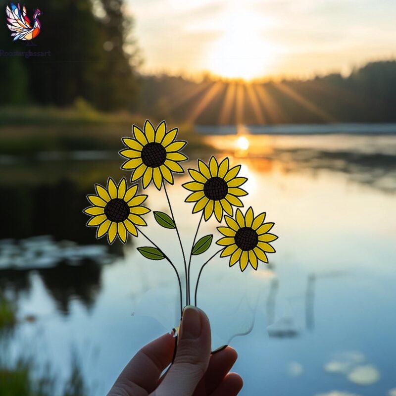 Digital Download Stained Glass Sunflower Vase Pattern, Stained Glass Pattern, Modern Suncatcher, DIY Stained Glass - Image 4