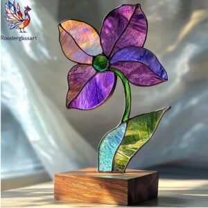 Digital Download Stained Glass Purple Orchid Pattern, Stained Glass Pattern, Modern Suncatcher, DIY Stained Glass