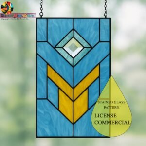 Digital file Geometric stained glass Stained Glass Panel - Home Decor Pattern, Calla daisy Flowers Modern Suncatcher, Diy