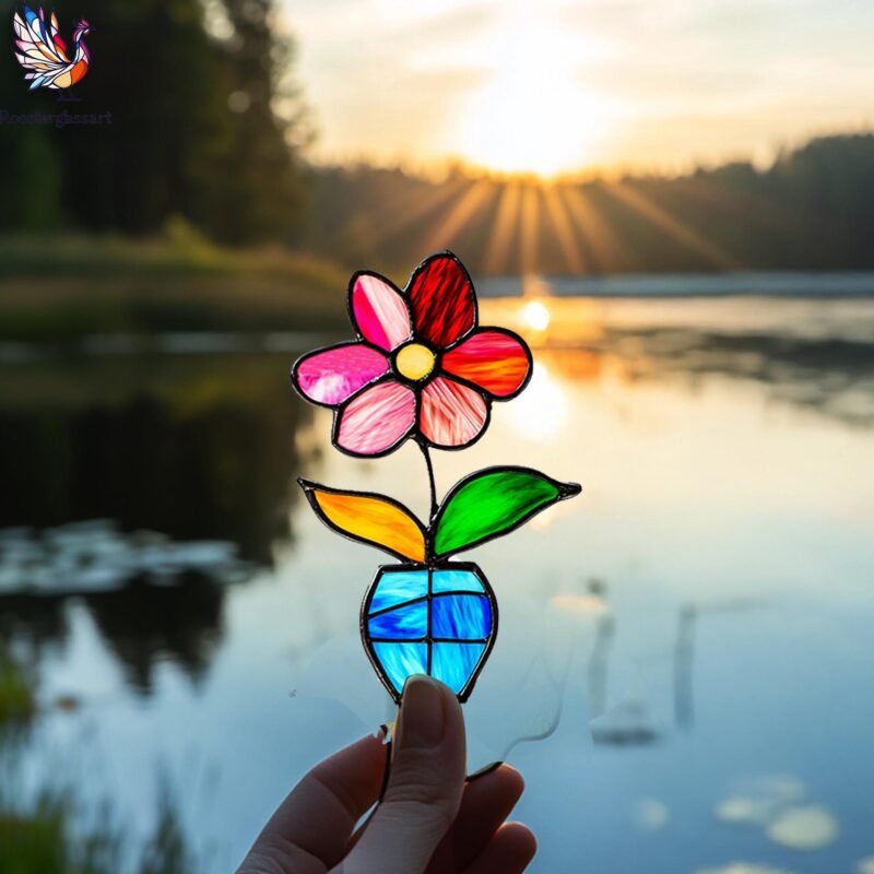 Digital Download Stained Glass Bud vase Pattern, Stained Glass Pattern, Modern Suncatcher, DIY Stained Glass - Image 4