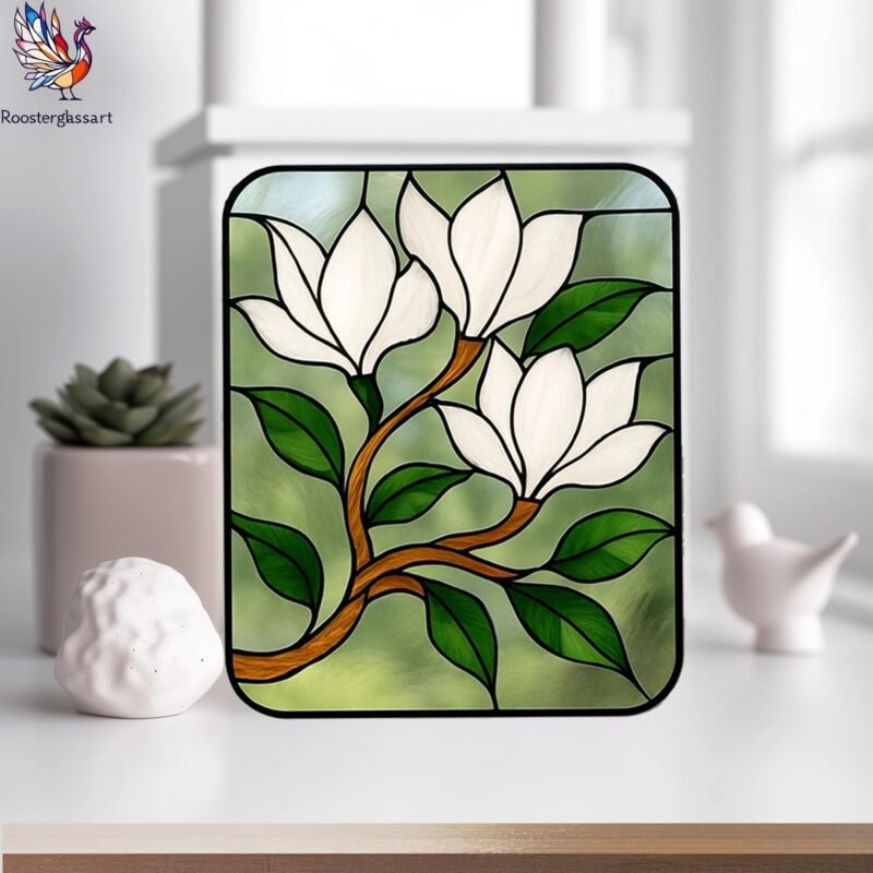 Digital Download Stained Glass Orchid Pattern, Stained Glass Pattern, Modern Suncatcher, DIY Stained Glass - Image 6