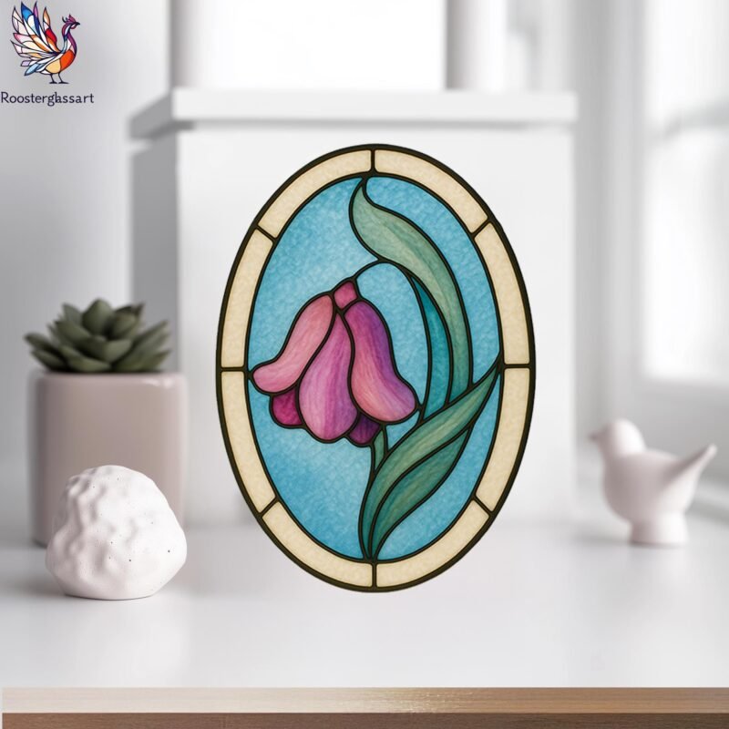 Digital Download Stained Glass Tulip Pattern, Stained Glass Pattern, Modern Suncatcher, DIY Stained Glass - Image 6