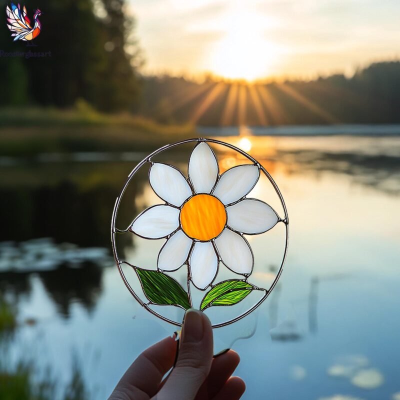 Digital Download Stained Glass Daisy Pattern, Stained Glass Pattern, Modern Suncatcher, DIY Stained Glass - Image 4
