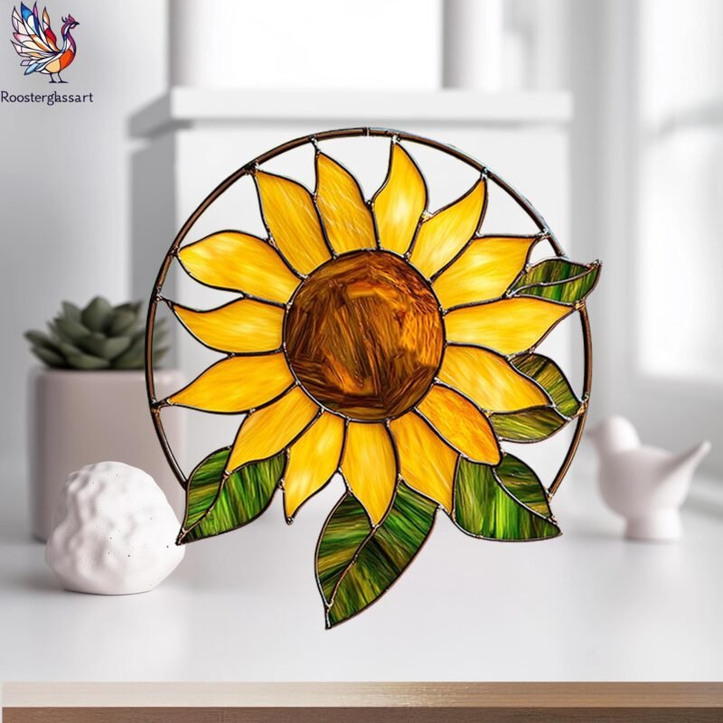 Digital Download Stained Glass Sunflower Pattern, Stained Glass Pattern, Modern Suncatcher, DIY Stained Glass - Image 5
