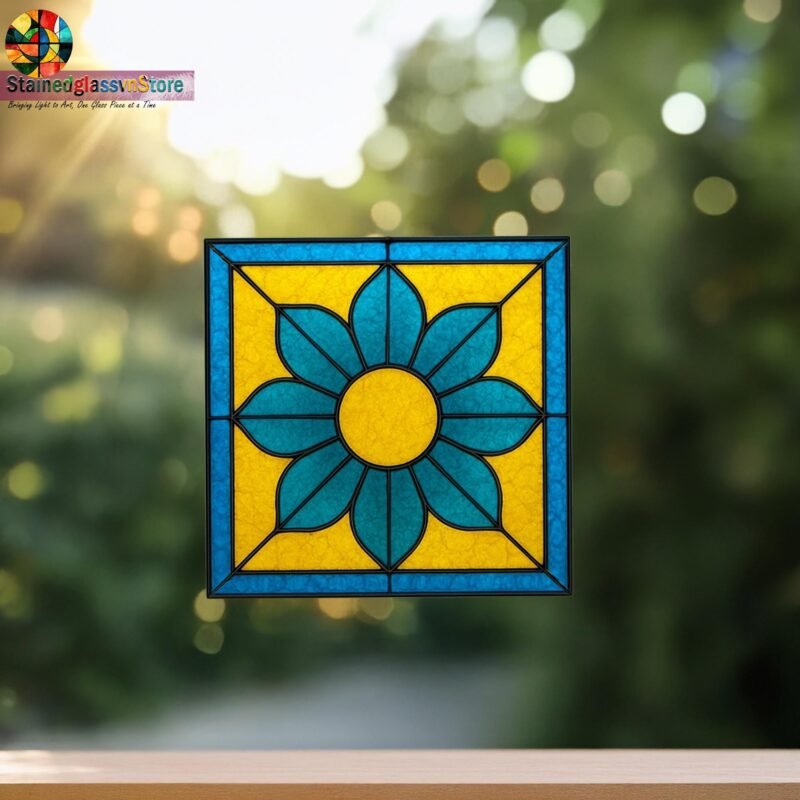 Digital file Mandala stained glass Leaves Stained Glass Pattern, Calla daisy Flowers Modern Suncatcher, Diy Stained Glass - Image 5