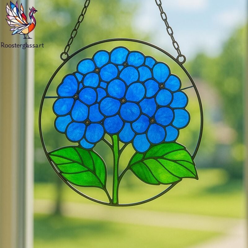 Digital Download Stained Glass Hydrangea Pattern, Stained Glass Pattern, Modern Suncatcher, DIY Stained Glass - Image 2