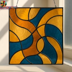 Digital file Window hanging stained glass Leaves Stained Glass Pattern, Calla daisy Flowers Modern Suncatcher, Diy Stained Glass