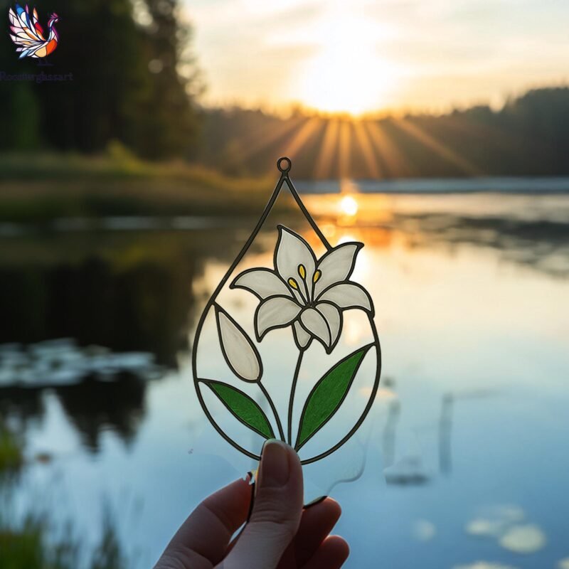 Digital Download Stained Glass Lily Drop Pattern, Stained Glass Pattern, Modern Suncatcher, DIY Stained Glass - Image 5