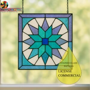 Digital file Mandala stained glass Stained Glass Panel - Home Decor Pattern, Calla daisy Flowers Modern Suncatcher, Diy