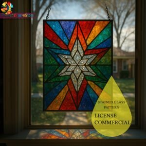 Digital file Window hanging stained glass Stained Glass Panel - Home Decor Pattern, Calla daisy Flowers Modern Suncatcher, Diy