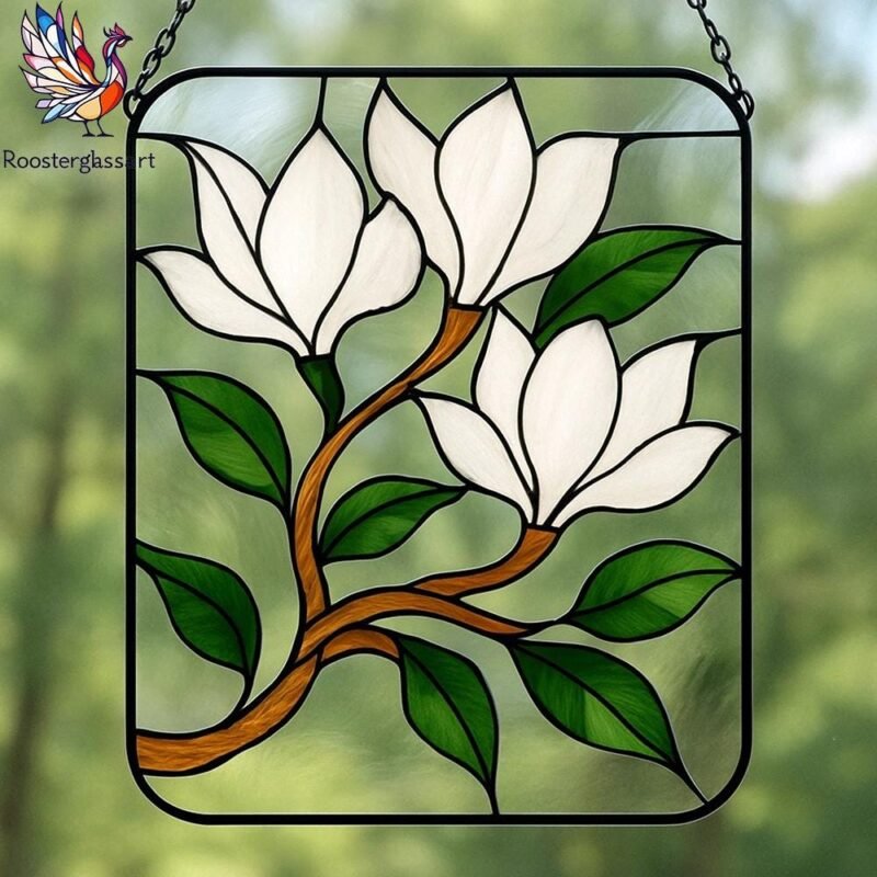 Digital Download Stained Glass Orchid Pattern, Stained Glass Pattern, Modern Suncatcher, DIY Stained Glass - Image 2