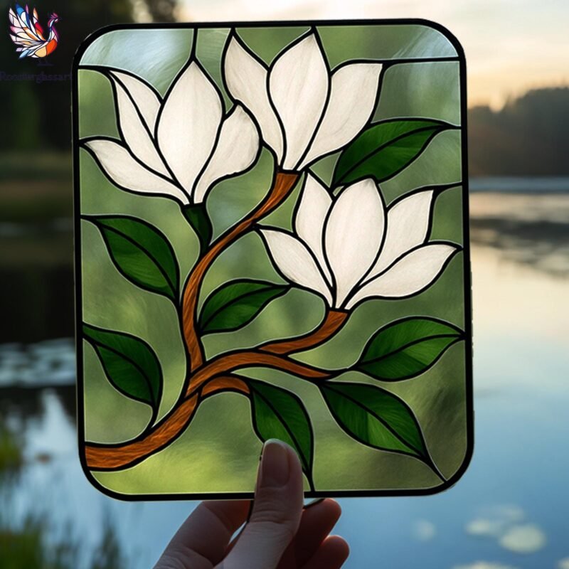 Digital Download Stained Glass Orchid Pattern, Stained Glass Pattern, Modern Suncatcher, DIY Stained Glass - Image 5