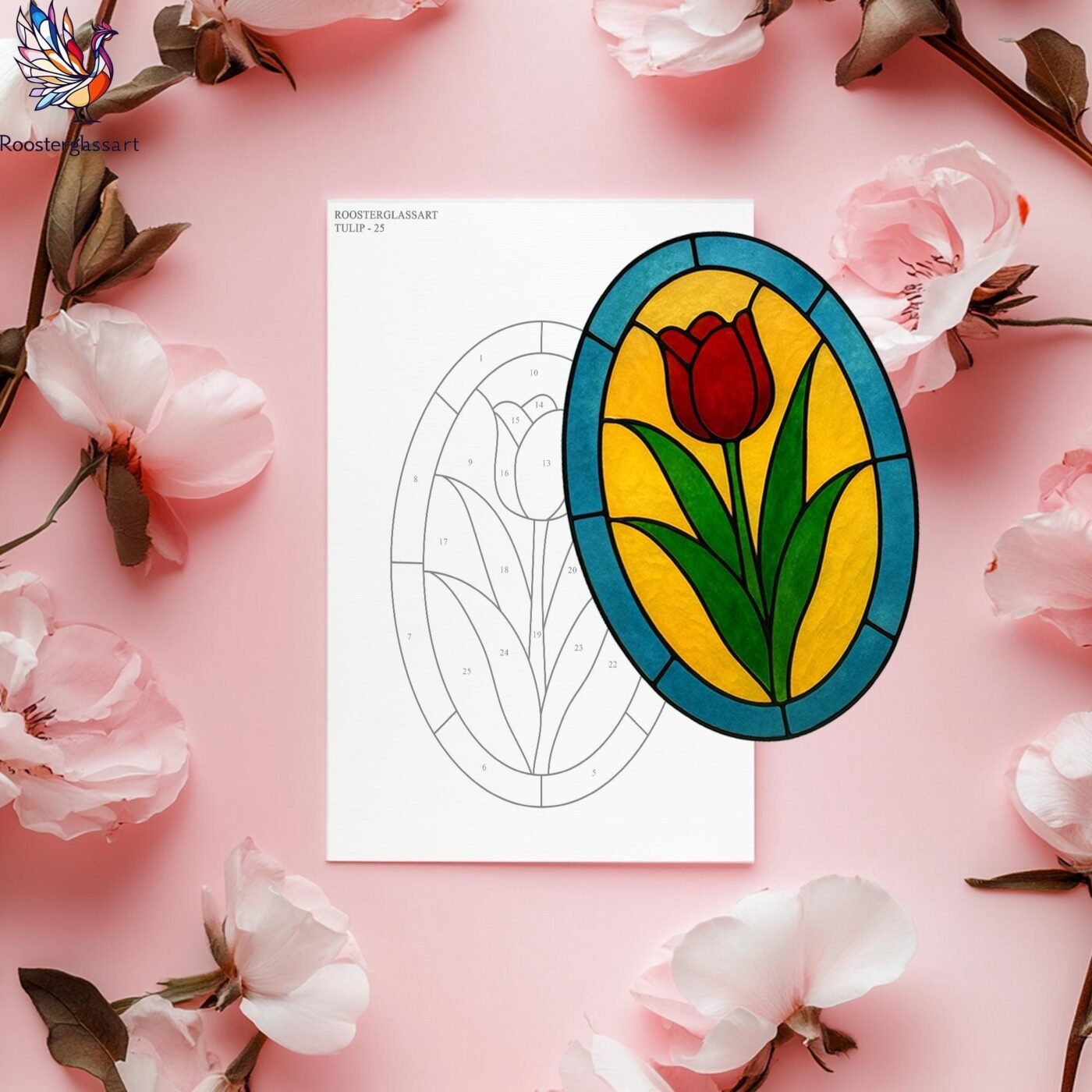 Digital Download Stained Glass Tulip Pattern, Stained Glass Pattern ...